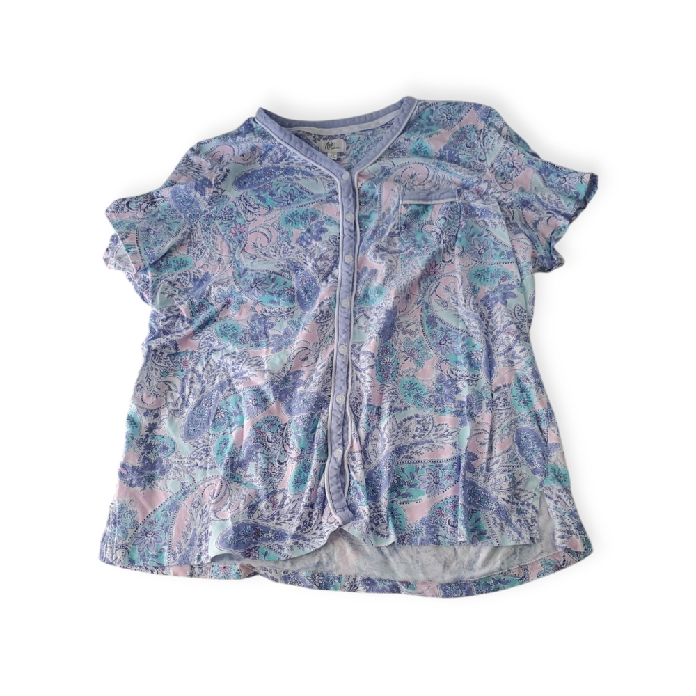 Paisley Print Shirt - Blue and Pink